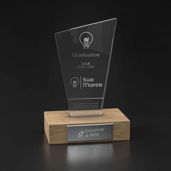 Troféu Personalizado em Acrílico 12x16 cm – Reconhecimento e Elegância